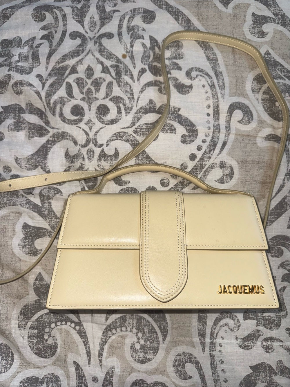 Jacquemus Cream Le Petit Structured Leather Crossbody